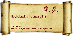 Hajduska Jusztin névjegykártya